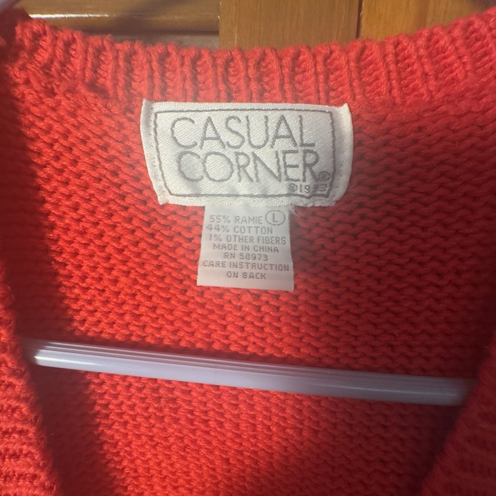 Vintage Casual Corner Christmas Sweater‎ Vest Women's L Red Knit Holiday Sweater - Picture 3 of 3